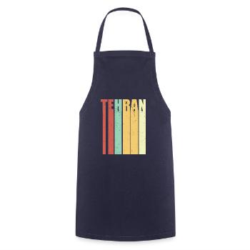 Tehran Iran vintage - Cooking Apron - navy - Front - AI Model Male 185 dark (185cm)