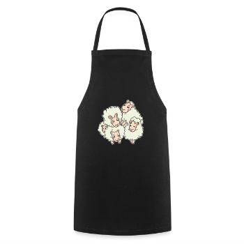 Troupeau de moutons troupeau d'agneau laine horde - Tablier de cuisine - noir - Devant - AI Model Male 185 dark (185cm)