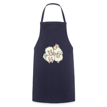 Sheep family sheep herd lamb wool horde - Cooking Apron - navy - Front - AI Model Male 185 dark (185cm)