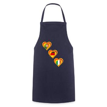 Heart Flags Love Germany, Portugal, Italy - Cooking Apron - navy - Front - AI Model Male 185 dark (185cm)