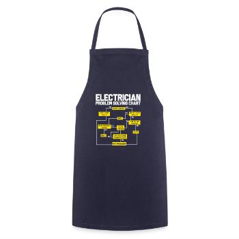 electrician electrical engineering master trainee apprentice - Cooking Apron - navy - Front - AI Model Male 185 dark (185cm)