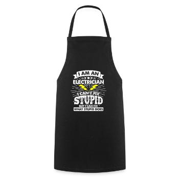 electrician electrical engineering master trainee apprentice - Cooking Apron - black - Front - AI Model Male 185 dark (185cm)