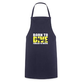 Né pour plonger, forcé de travailler Scuba Diver - Tablier de cuisine - marine - Devant - AI Model Male 185 dark (185cm)