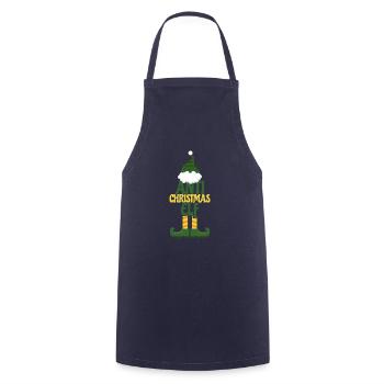 Anti Christmas elf gift - Cooking Apron - navy - Front - AI Model Male 185 dark (185cm)