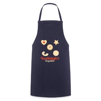Vanillekipferl Inspektor Kekse Backen - Kochschürze - Navy - Vorne - AI Model Male 185 dark (185cm)