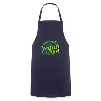 Veganerin Geschenk - Kochschürze - Navy - Vorne - AI Model Male 185 dark (185cm)