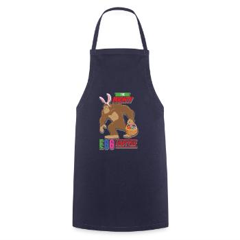 Bigfoot Egg Hunter - Easter Bunny Basket Holiday - Cooking Apron - navy - Front - AI Model Male 185 dark (185cm)