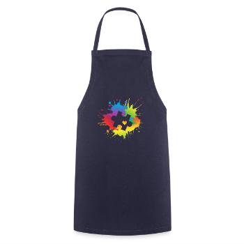 Autismus-Bewusstseins-Puzzleteil Bunter Regenbogen - Kochschürze - Navy - Vorne - AI Model Male 185 dark (185cm)