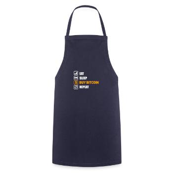 Bitcoin Alltag - Kochschürze - Navy - Vorne - AI Model Male 185 dark (185cm)
