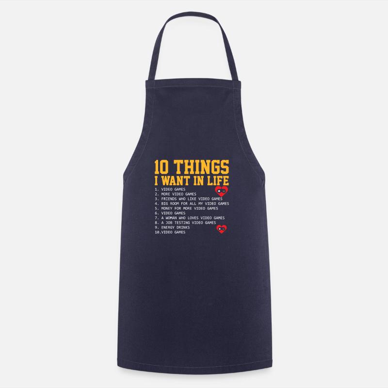 10 gamer commandments - Cooking Apron - navy