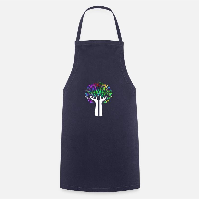 Hände Baum psychedelisch - Kochschürze - Navy