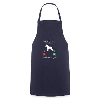 Schnauzer is Calling. Funny Dog Owner Gift - Cooking Apron - navy - Front - AI Model Male 185 dark (185cm)
