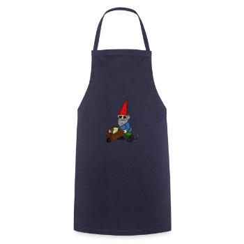 Garden gnome wheelbarrow garden dwarf shovel - Cooking Apron - navy - Front - AI Model Male 185 dark (185cm)
