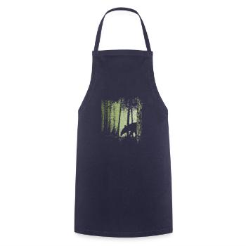 Tapir silhouette in | Twilight forest - Cooking Apron - navy - Front - AI Model Male 185 dark (185cm)