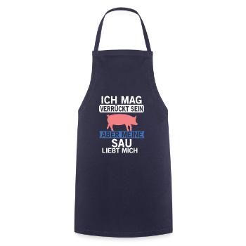 Sau schwein bauer landwirt - Kochschürze - Navy - Vorne - AI Model Male 185 dark (185cm)