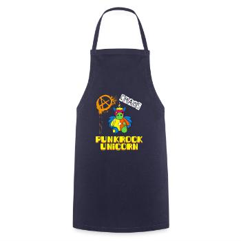 Funny punk rock unicorn unicorn punk death metal - Cooking Apron - navy - Front - AI Model Male 185 dark (185cm)