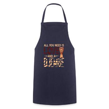 Djembe Alles Was Du Brauchst Ist Liebe Eine Jembe - Kochschürze - Navy - Vorne - AI Model Male 185 dark (185cm)