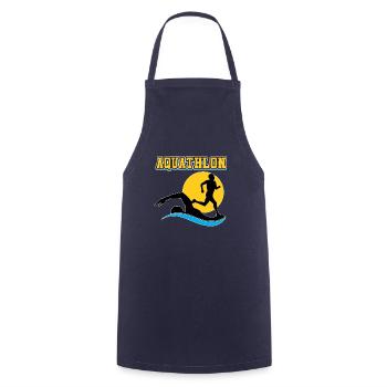 Aquathlon ein Sport ist nicht genug Swim And Run - Kochschürze - Navy - Vorne - AI Model Male 185 dark (185cm)