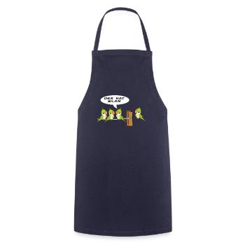 Funny Birds Who Has WLAN T-Shirt Internet WIFI - Cooking Apron - navy - Front - AI Model Male 185 dark (185cm)