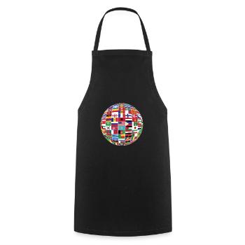 Drapeaux des pays nationaux hispaniques américains - Tablier de cuisine - noir - Devant - AI Model Male 185 dark (185cm)