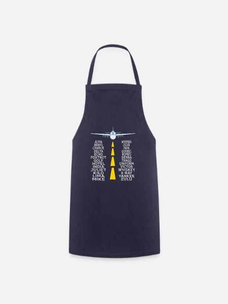 Pilot & Flugzeug phonetisches Alphabet Geschenk - Kochschürze - Navy
