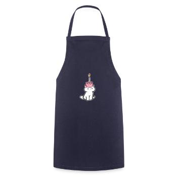 Cat-Kuchen Katzen-Inhaber Geschenk - Kochschürze - Navy - Vorne - AI Model Male 185 dark (185cm)
