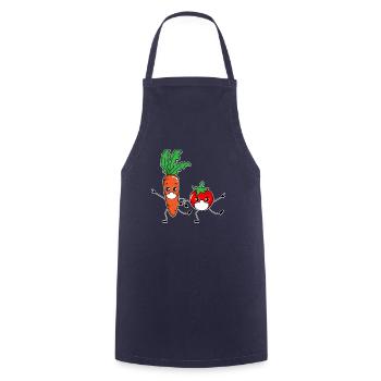 Dancing vegetables with mask vegeterian Vegan Tee - Kochschürze - Navy - Vorne - AI Model Male 185 dark (185cm)