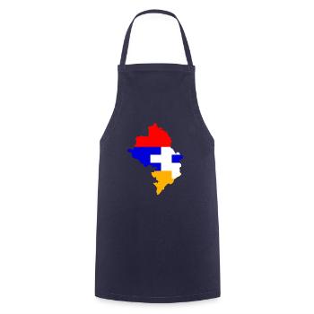 Drapeau de l'Artsakh Fort Haut-Karabakh Arménie Nati - Tablier de cuisine - marine - Devant - AI Model Male 185 dark (185cm)