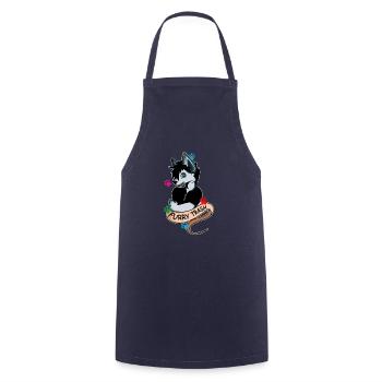 Furry Trash Dog Owner Gift - Cooking Apron - navy - Front - AI Model Male 185 dark (185cm)