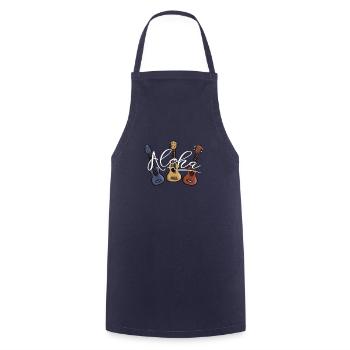 Aloha Cartoon Ukulelen Hawaii Uke Lifestyle - Kochschürze - Navy - Vorne - AI Model Male 185 dark (185cm)