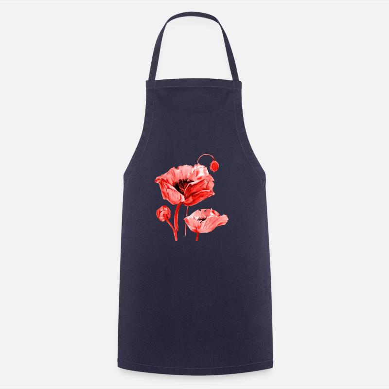 Mohnblume - Kochschürze - Navy