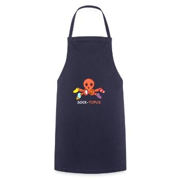 Cadeau d'amoureux des animaux Sock-TOPUS - Tablier de cuisine - marine - Devant - AI Model Male 185 dark (185cm)