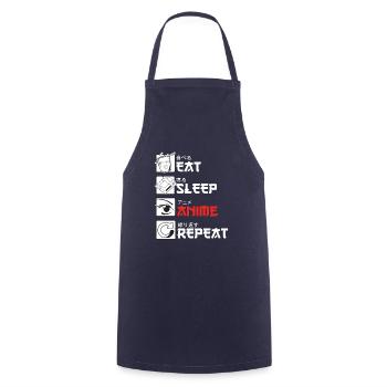 Eat Sleep Anime Repeatr Kids Funny Japon - Tablier de cuisine - marine - Devant - AI Model Male 185 dark (185cm)