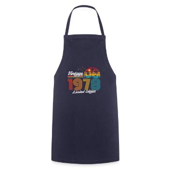 Vintage 1978 78 Anniversaire Rétro Millésime cadeau - Tablier de cuisine - marine - Devant - AI Model Male 185 dark (185cm)