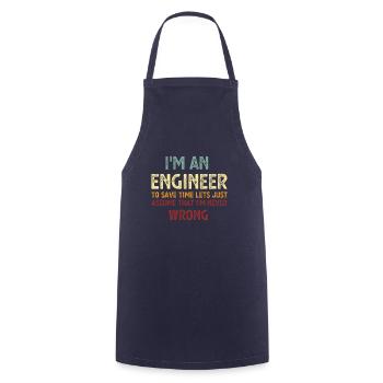Im An Engineer I m Always Right Vintage - Cooking Apron - navy - Front - AI Model Male 185 dark (185cm)
