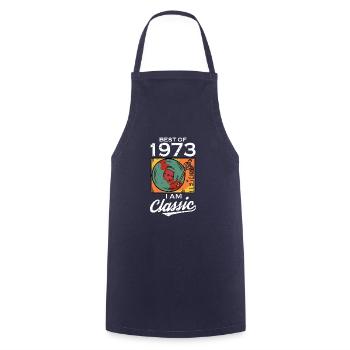 Vintage 1973 73 Anniversaire Rétro Millésime cadeau - Tablier de cuisine - marine - Devant - AI Model Male 185 dark (185cm)
