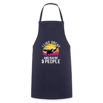 Orque Baleine Kilerwal océan océan orques retro cadeau - Tablier de cuisine - marine - Devant - AI Model Male 185 dark (185cm)