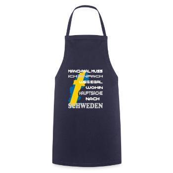 SCHWEDEN ANGELN Urlaub - Kochschürze - Navy - Vorne - AI Model Male 185 dark (185cm)