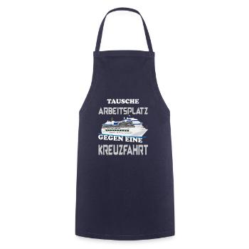 Kreuzfahrtschiff Kreuzfahrt Schiffsreise - Kochschürze - Navy - Vorne - AI Model Male 185 dark (185cm)