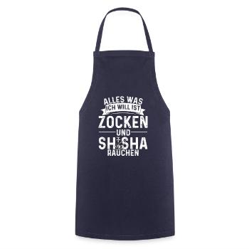 Shisha Zocken Kohle Gaming Wasserpfeife Hookah - Kochschürze - Navy - Vorne - AI Model Male 185 dark (185cm)