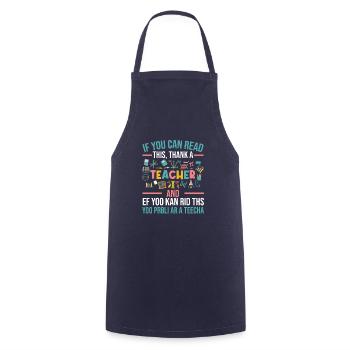 Vous Can Read This Thank A Teacher Drôle Professeur - Tablier de cuisine - marine - Devant - AI Model Male 185 dark (185cm)