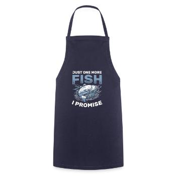 Just One More Fish I Promise Funny Angler - Cooking Apron - navy - Front - AI Model Male 185 dark (185cm)