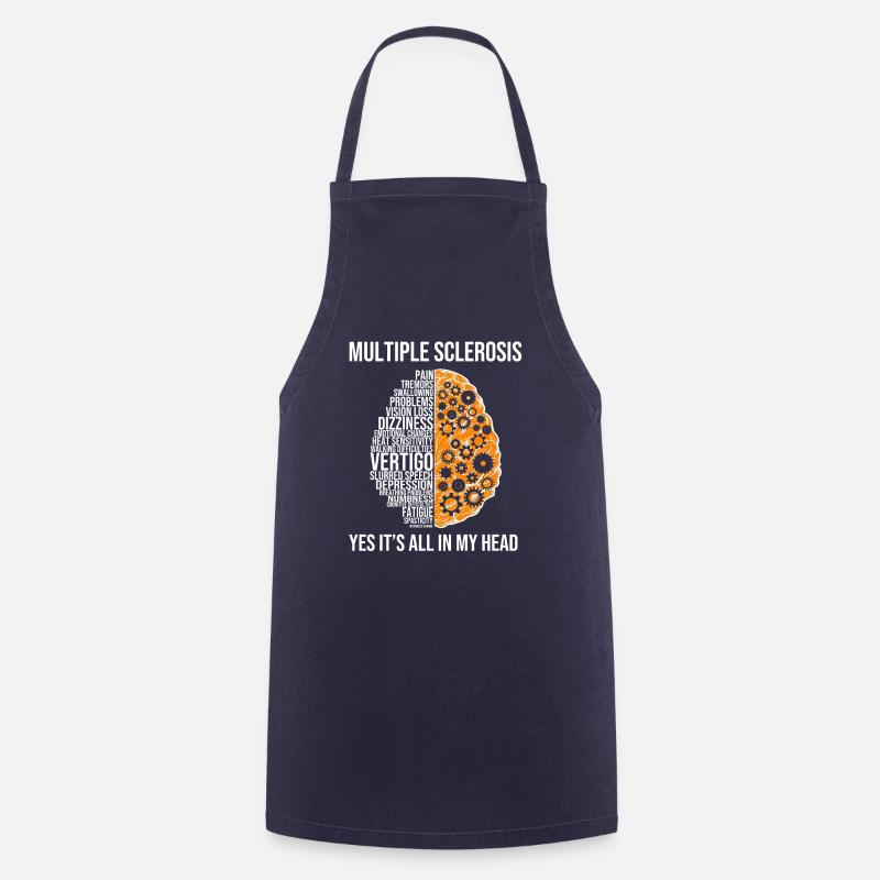 Multiple Sklerose Bewusstsein Orange Schleife - Kochschürze - Navy