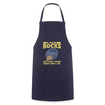 GOLD PANNING: I Wash Rocks - Kochschürze - Navy - Vorne - AI Model Male 185 dark (185cm)
