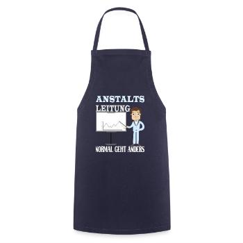 Anstaltsleitung normal geht anders - Kochschürze - Navy - Vorne - AI Model Male 185 dark (185cm)