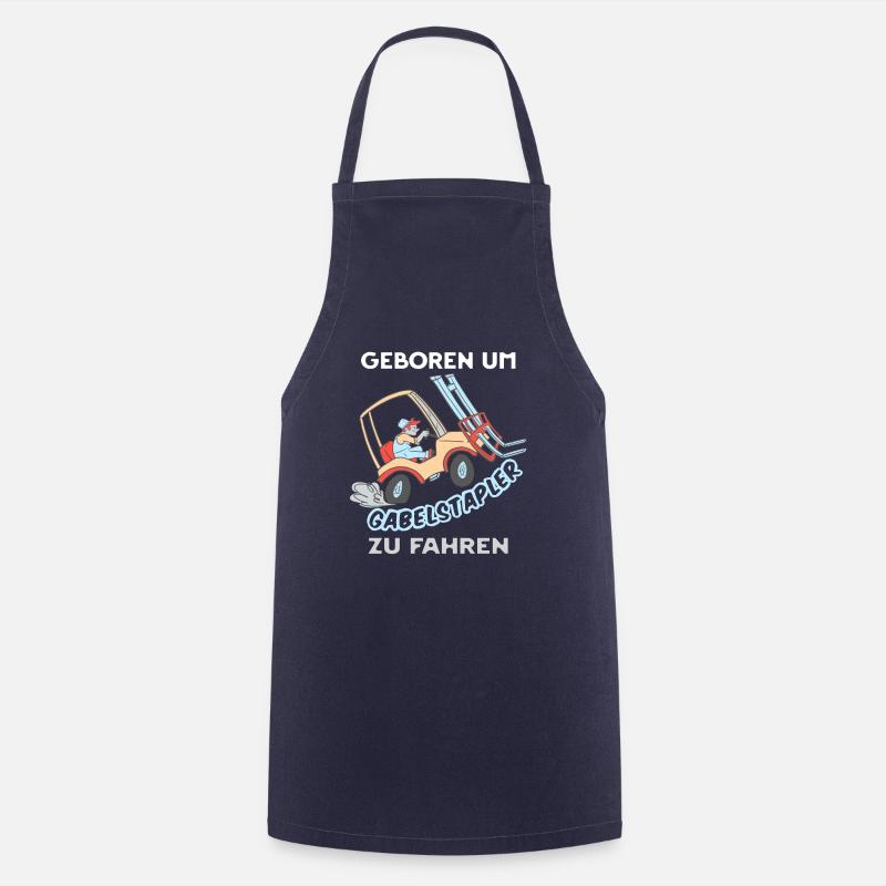 Gabelstapler Stapler fahrer Geschenk - Kochschürze - Navy