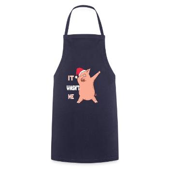 Piglet - It wasn't me - Cooking Apron - navy - Front - AI Model Male 185 dark (185cm)
