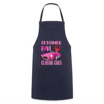 Oldtimer Love -classic cars - Tablier de cuisine - marine - Devant - AI Model Male 185 dark (185cm)