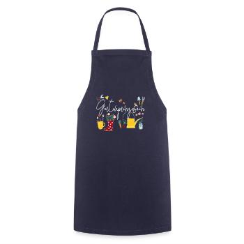 Allotment garden beginner garden princess vegetables - Cooking Apron - navy - Front - AI Model Male 185 dark (185cm)