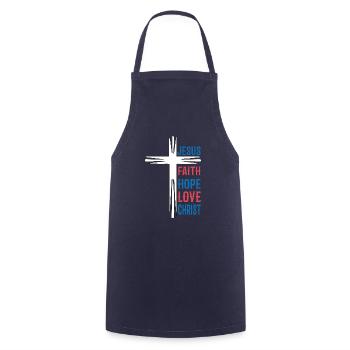 Jesus Cross Church Christians Jesus - Cooking Apron - navy - Front - AI Model Male 185 dark (185cm)